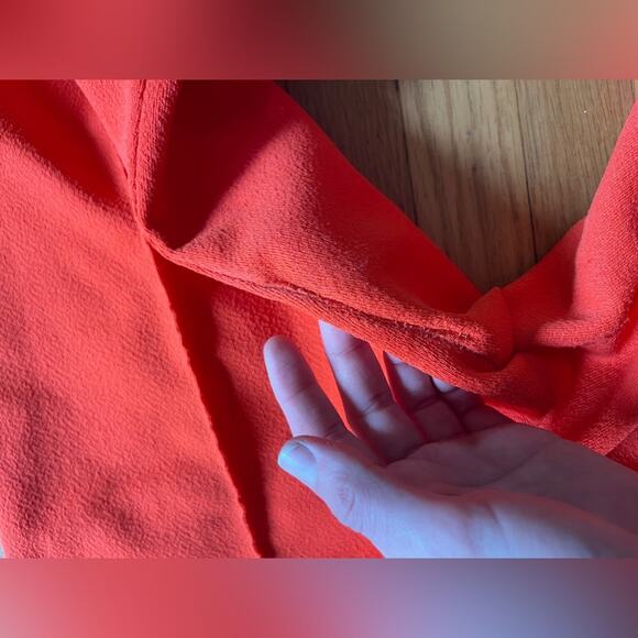 70s Vintage Double Knit Bright Orange Polyester Kick Flares - Picture 12 of 13